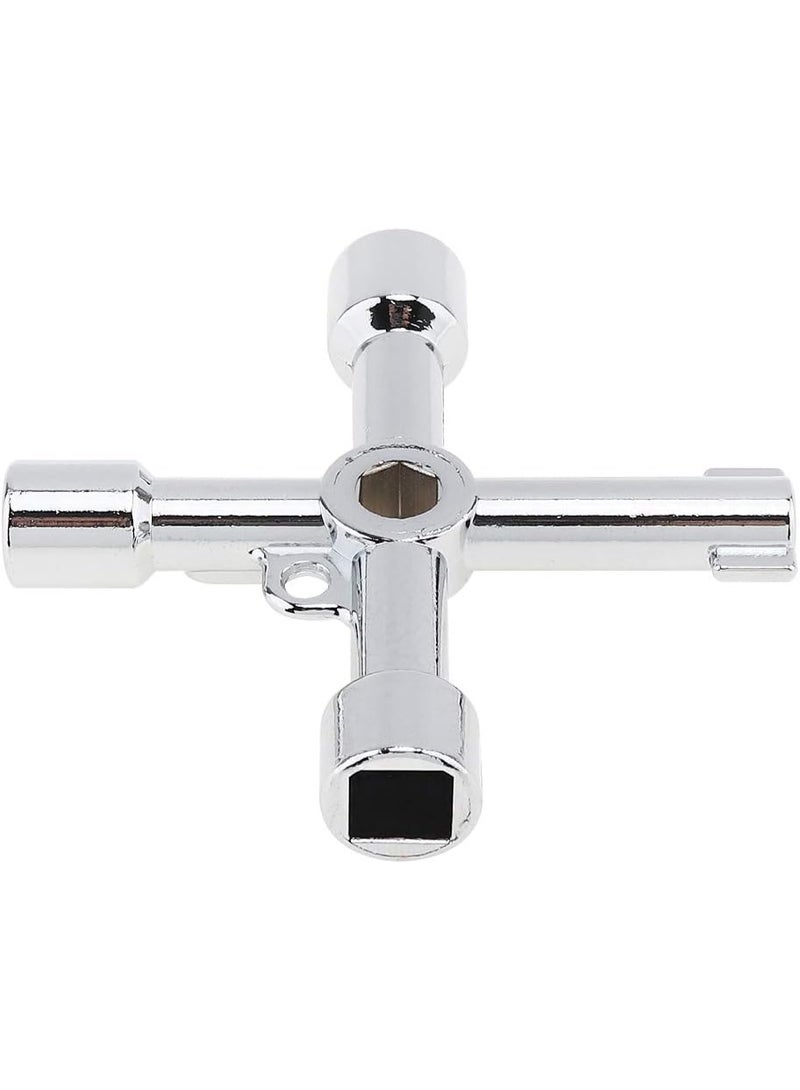 4-Way Multi-Functional Utilities Key - Plumbing Wrench and Opening Tool for Electric Control Water Gas Meter Box Cupboard Cabinet Train - Image 2